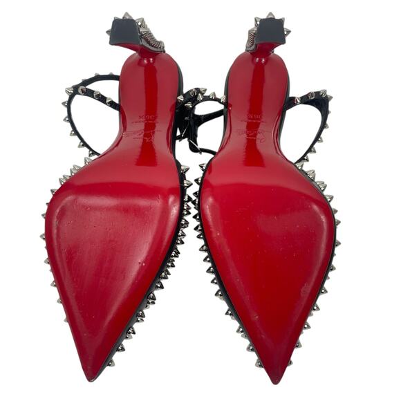 Christian Louboutin Condora Riviera Spike Ankle Strap Pump Black Size 36.5 - Picture 9 of 11